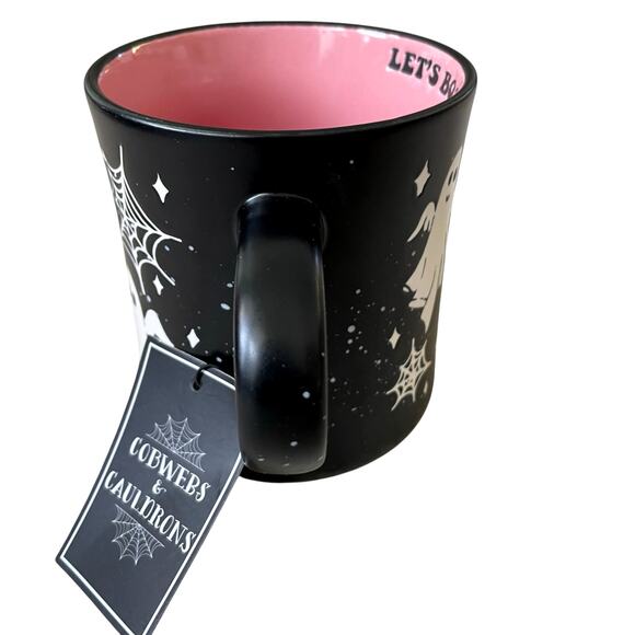 Large Halloween Coffee Mug Ghost, Spiderwebs LET’S BOO-GIE! Cobwebs & Couldrons - Picture 10 of 13